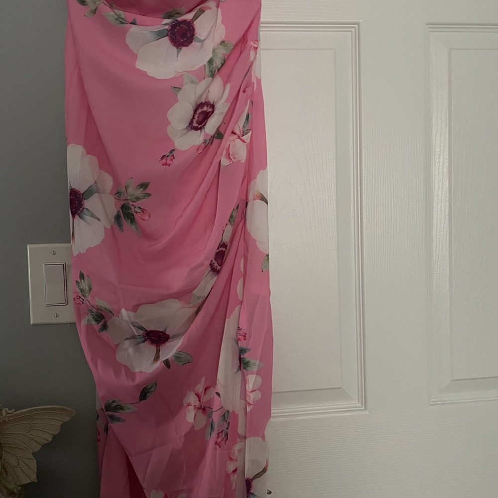 Flower tube pink dress